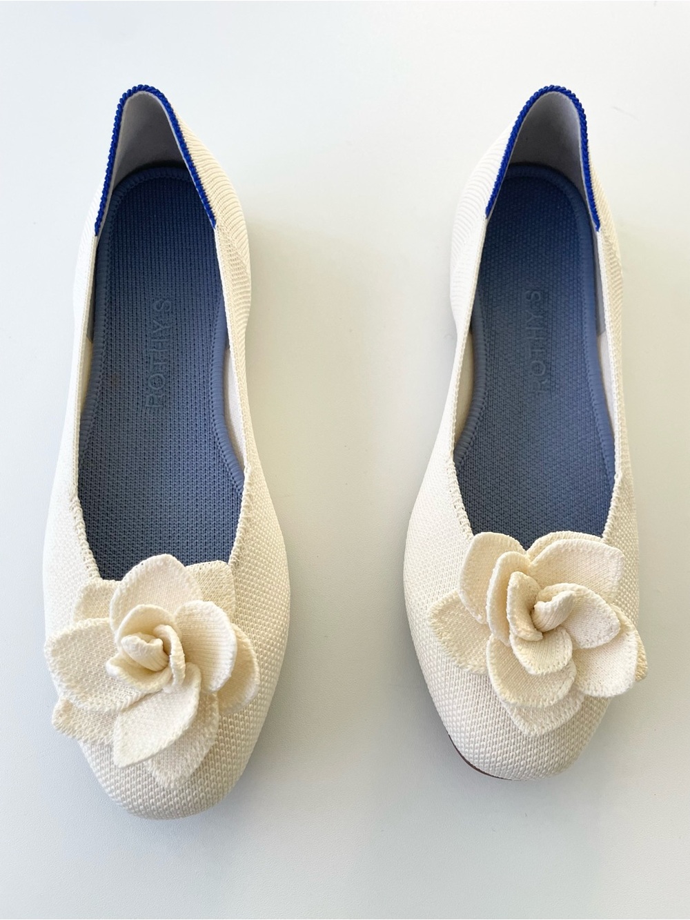 NWOT Rothy's The Petal Square Flats in White Ivory size 7 - Picture 4 of 12